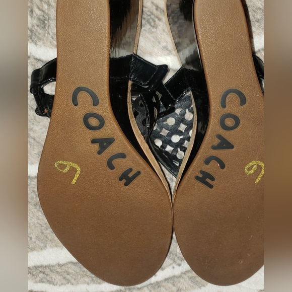 💫 COACH: Black Brookk OP Art Patent Signature Logo Wedge - Picture 5 of 5